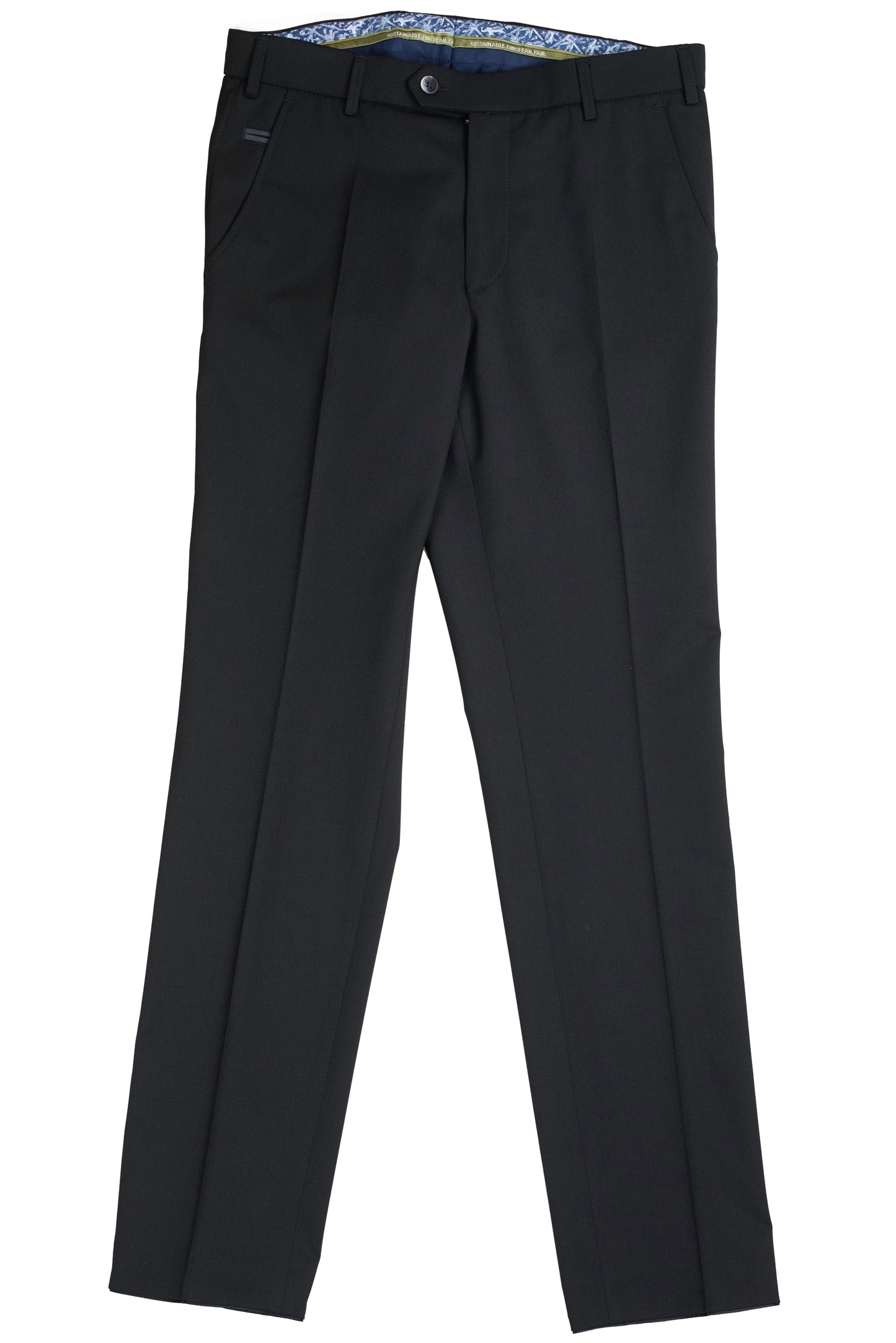 meyer black travel wool pant