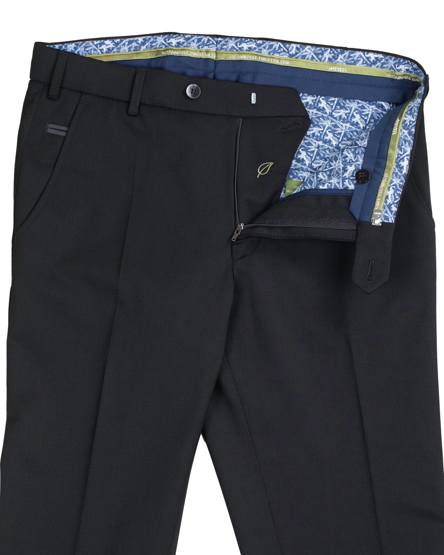 meyer black travel wool pant