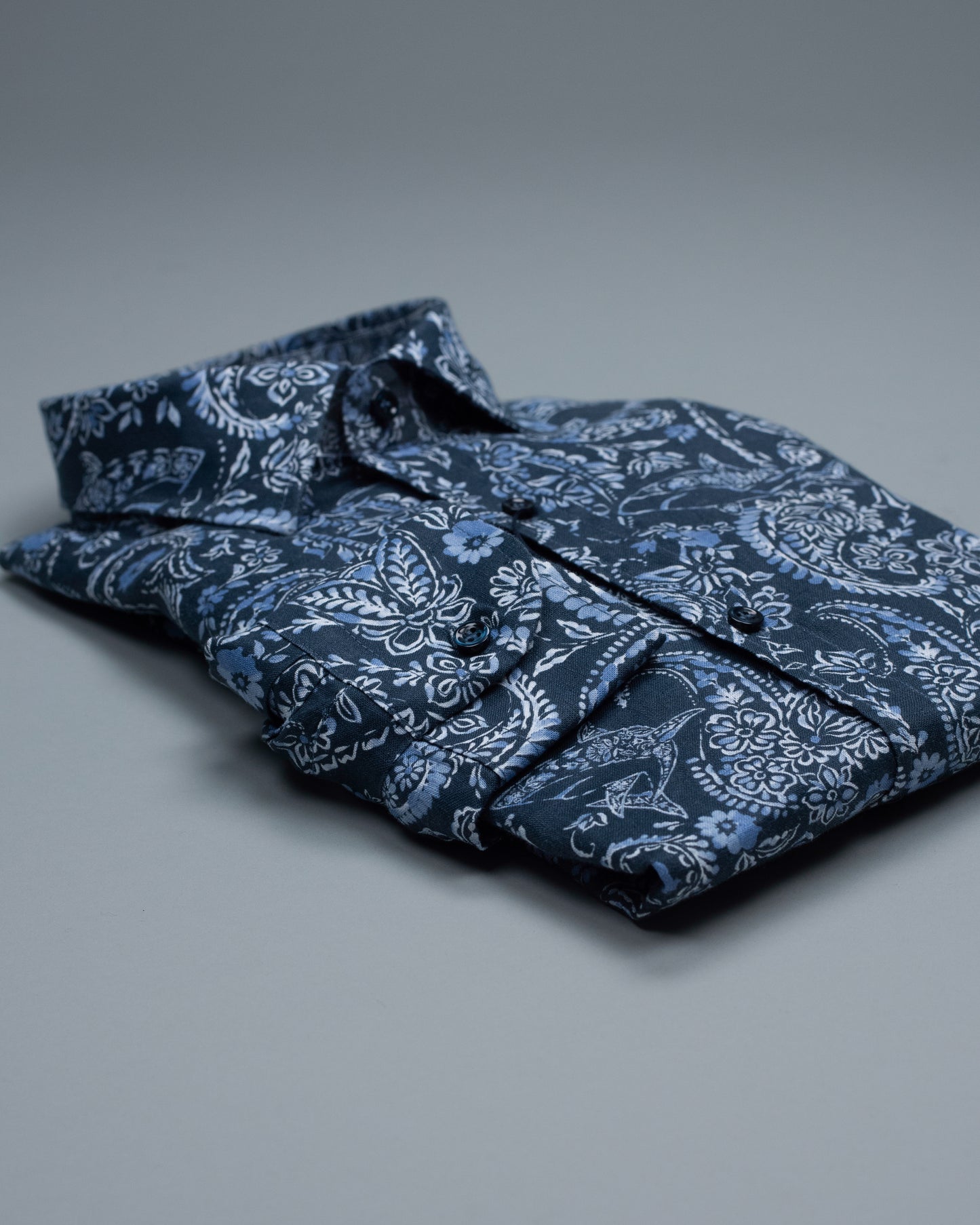 paul and shark blue print shirt