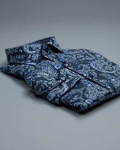 paul and shark blue print shirt