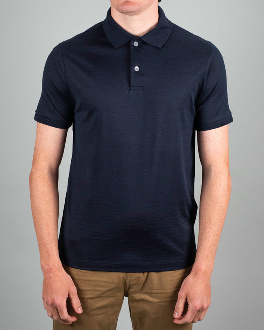 paul and shark navy silk cotton polo 26411208 050