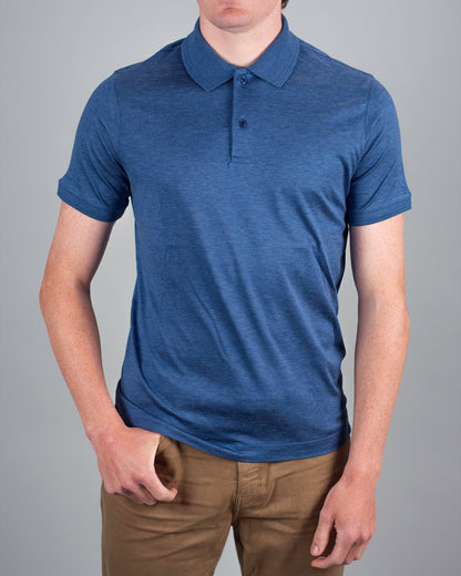 paul and shark blue silk cotton polo