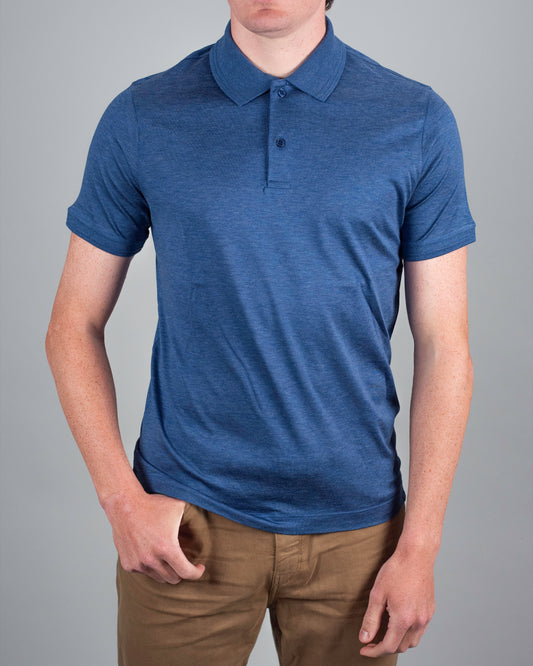 paul and shark blue silk cotton polo 26411208 633