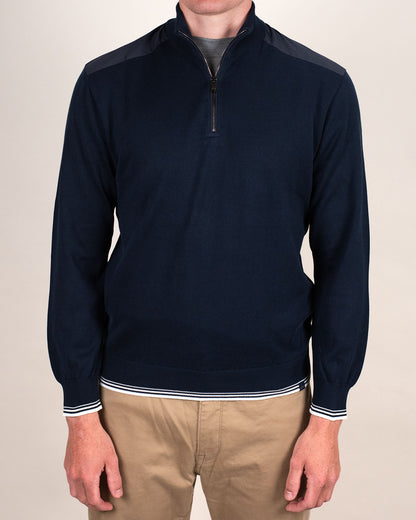 paul and shark navy cotton zip sweater