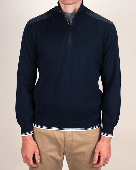 paul and shark navy cotton zip sweater