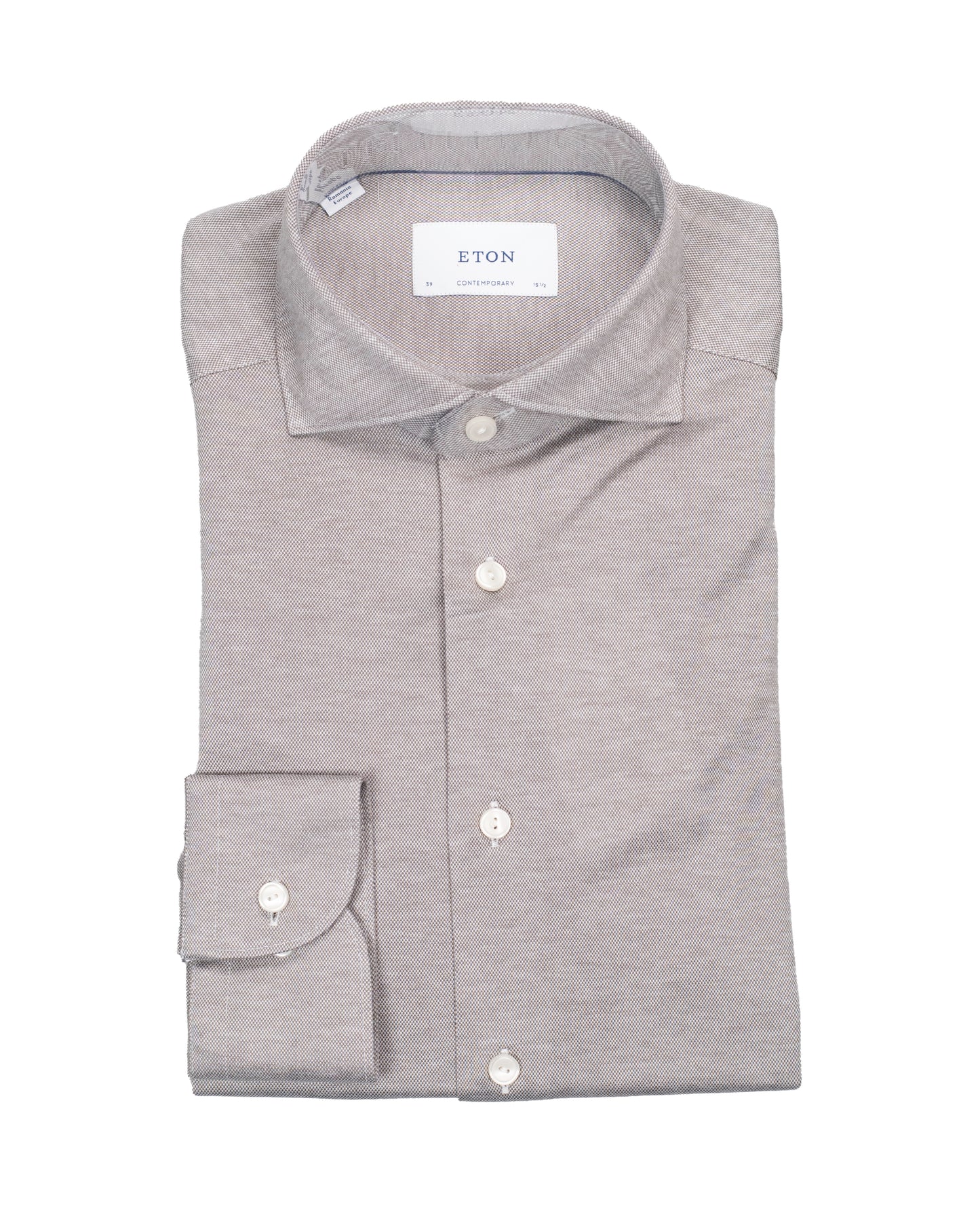 eton tan knit jersey shirt