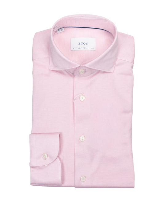 eton pink knit jersey shirt