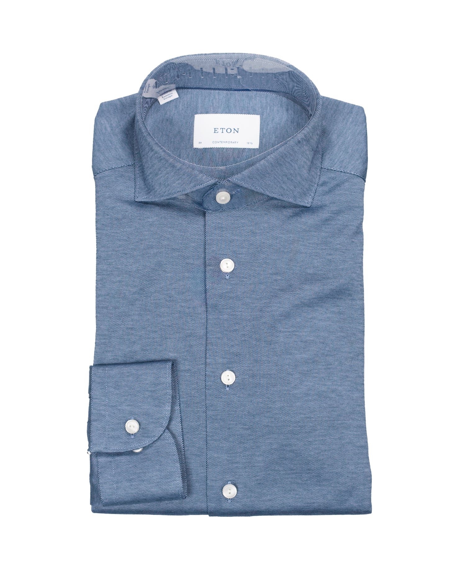 eton blue knit jersey shirt 30472