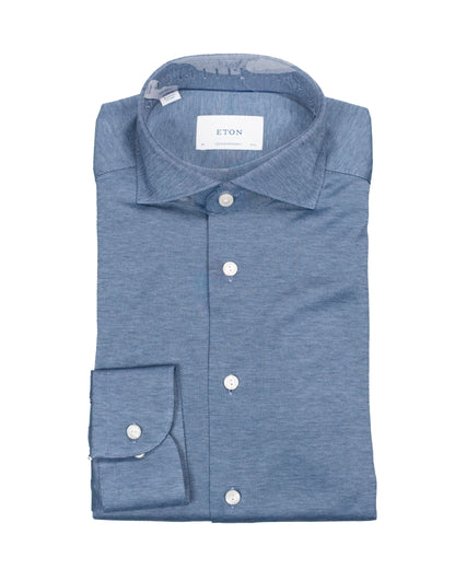 eton blue knit jersey shirt 30472