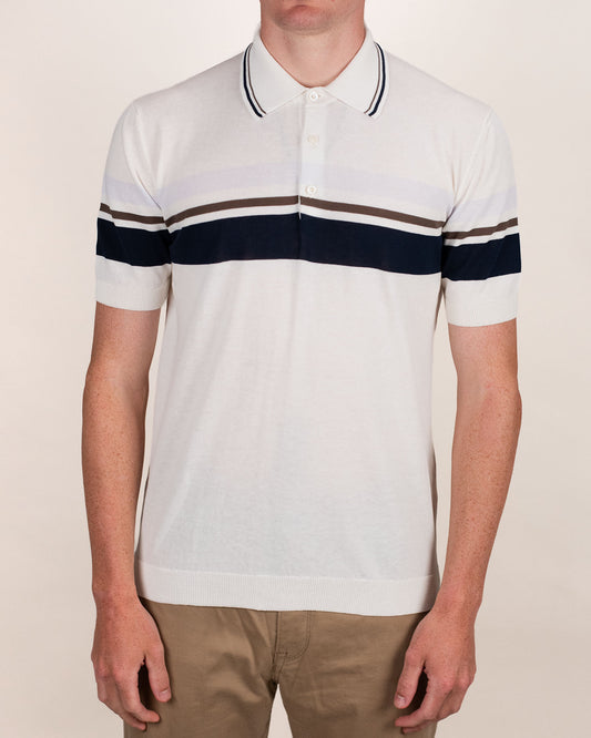 khakis brand stripe knit polo