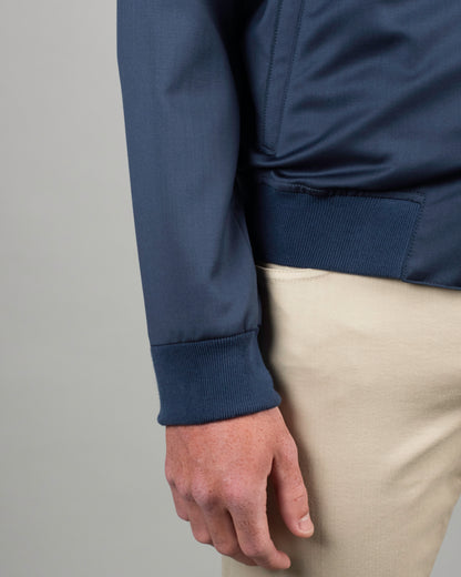 mandelli navy lightweight wool bomber