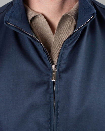 mandelli navy lightweight wool bomber
