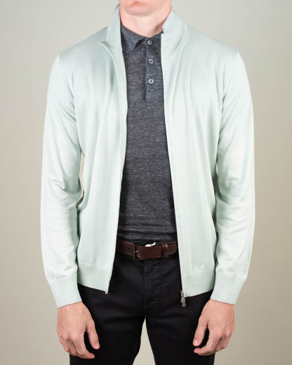 khakis brand full zip ss sweater