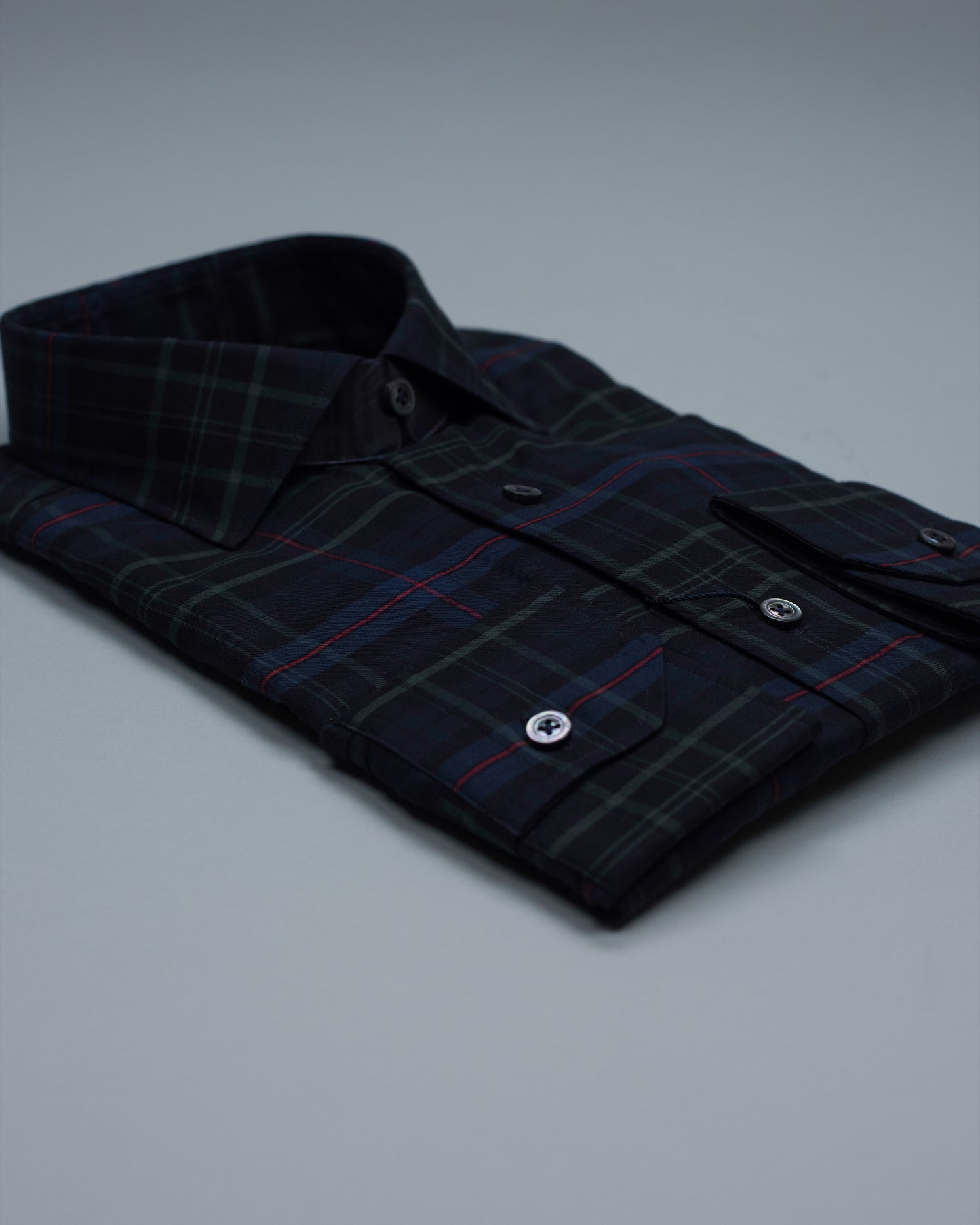 calder navy plaid shirt