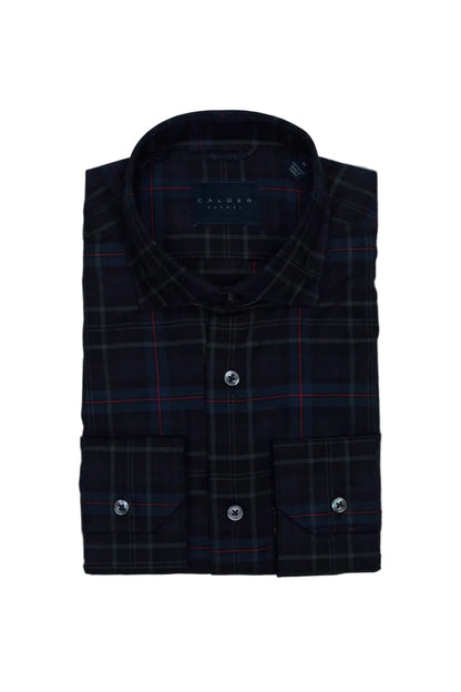 calder navy plaid shirt