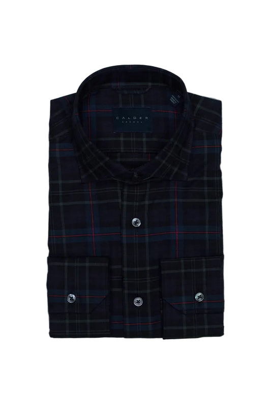 calder navy plaid shirt