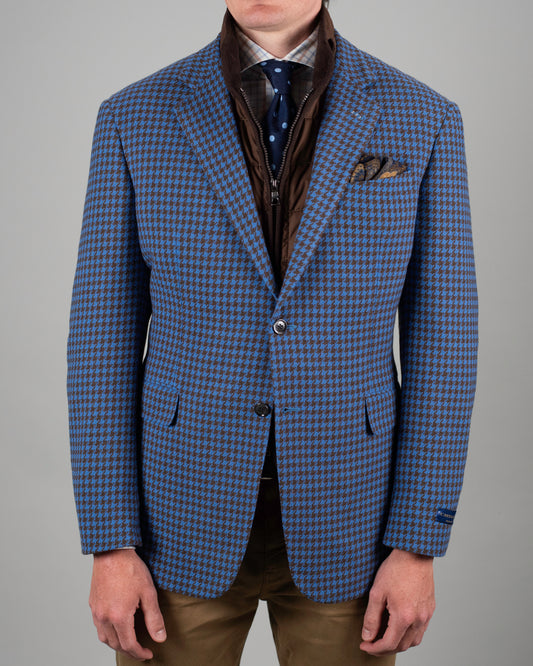 castangia blue and brown check sport coat