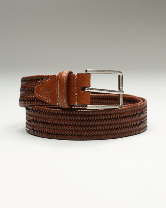 martin dingman tan stretch leather belt