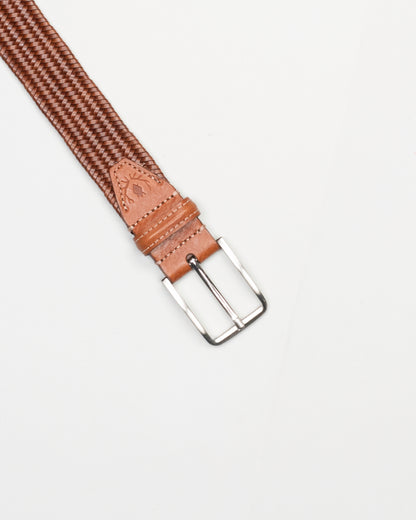 martin dingman tan stretch leather belt