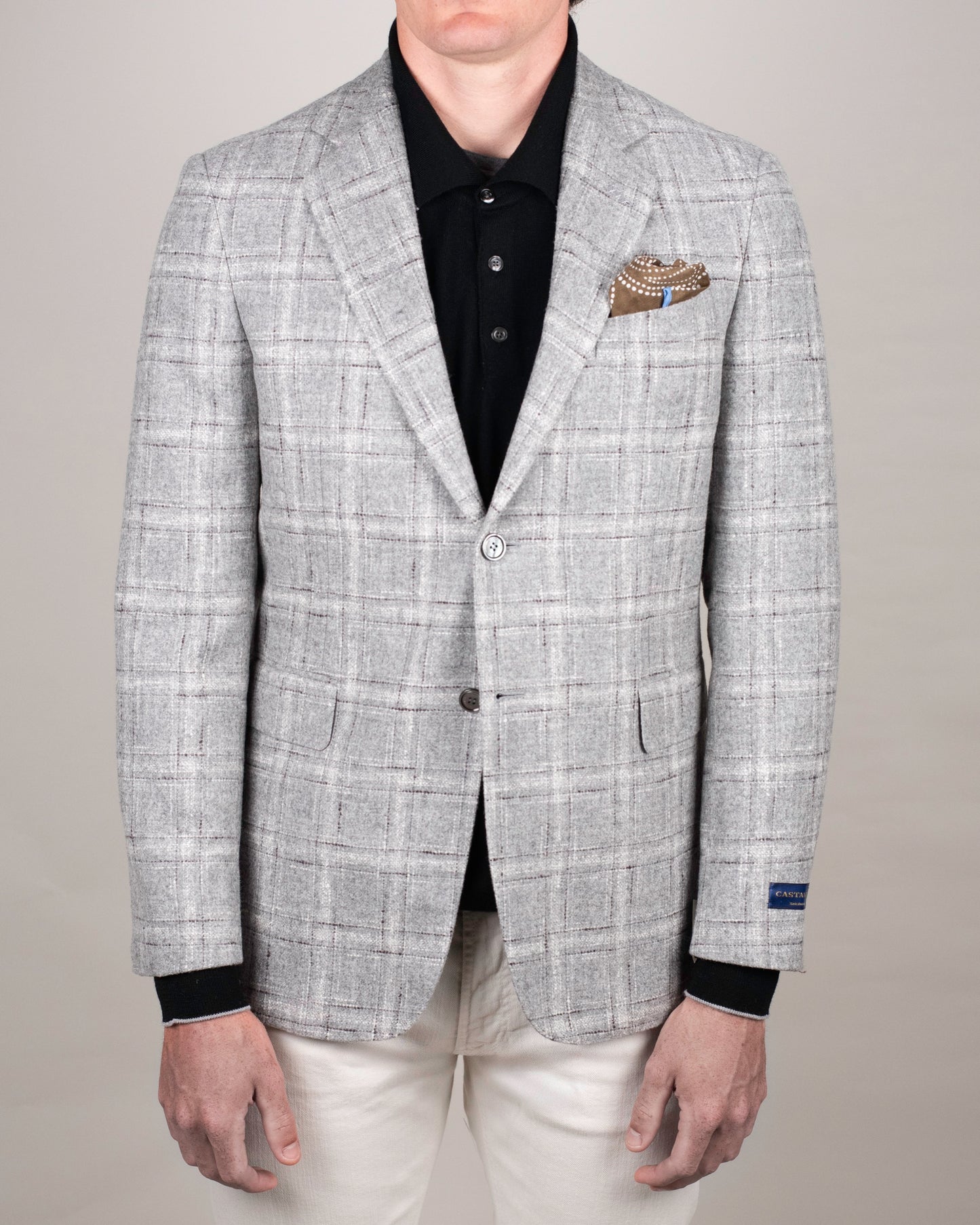 castangia grey boucle sport coat