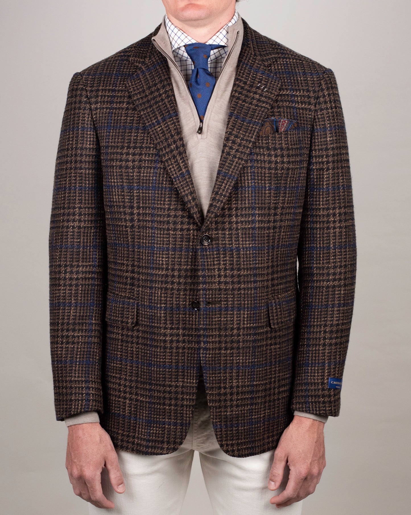 castangia brown plaid sport coat
