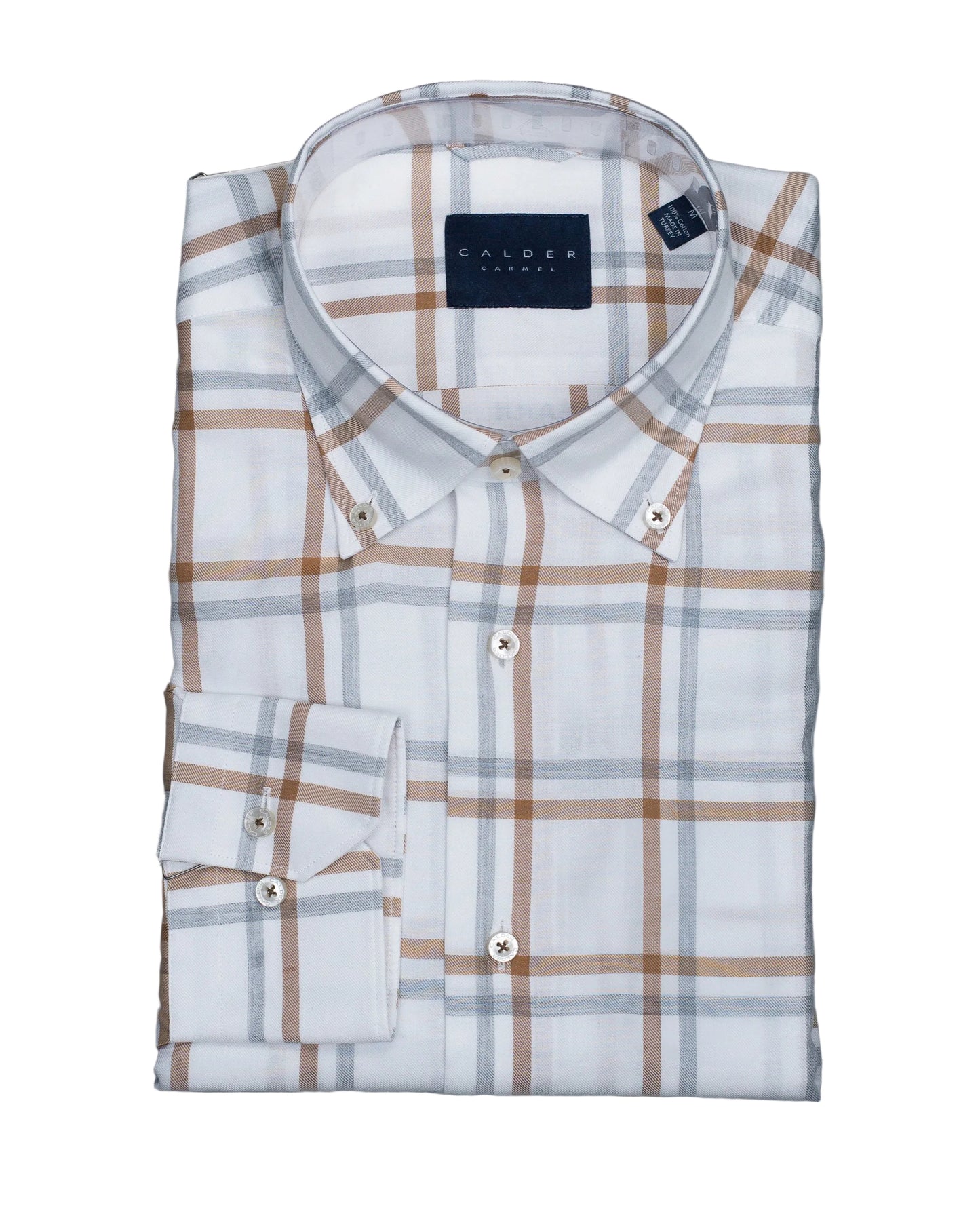mens white windowpane dress shirt Mizzen + Main Leeward Navy/White Windowpane