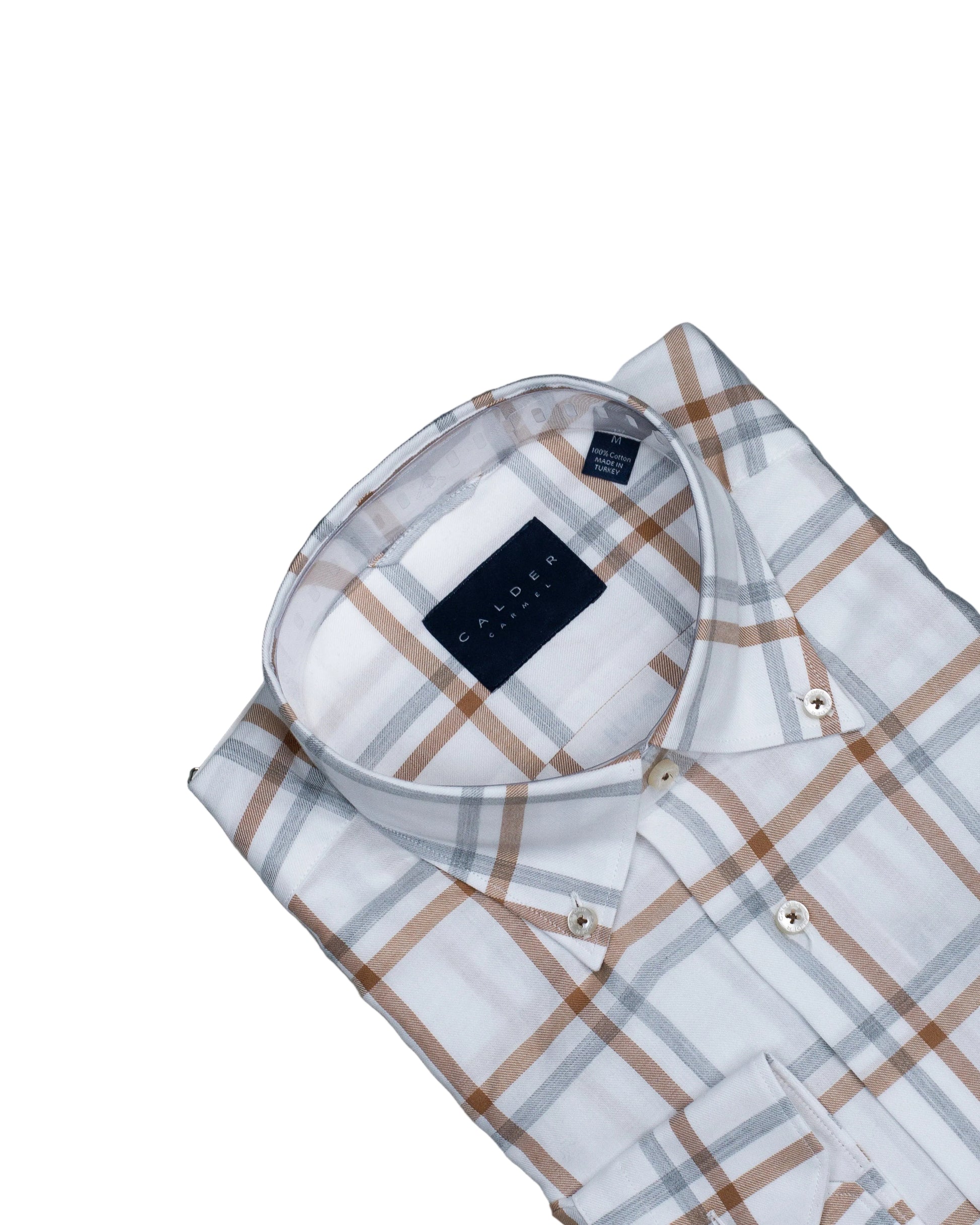 mens white windowpane dress shirt Non-Iron Cotton Windowpane Dress Shirt With Contrast Trim