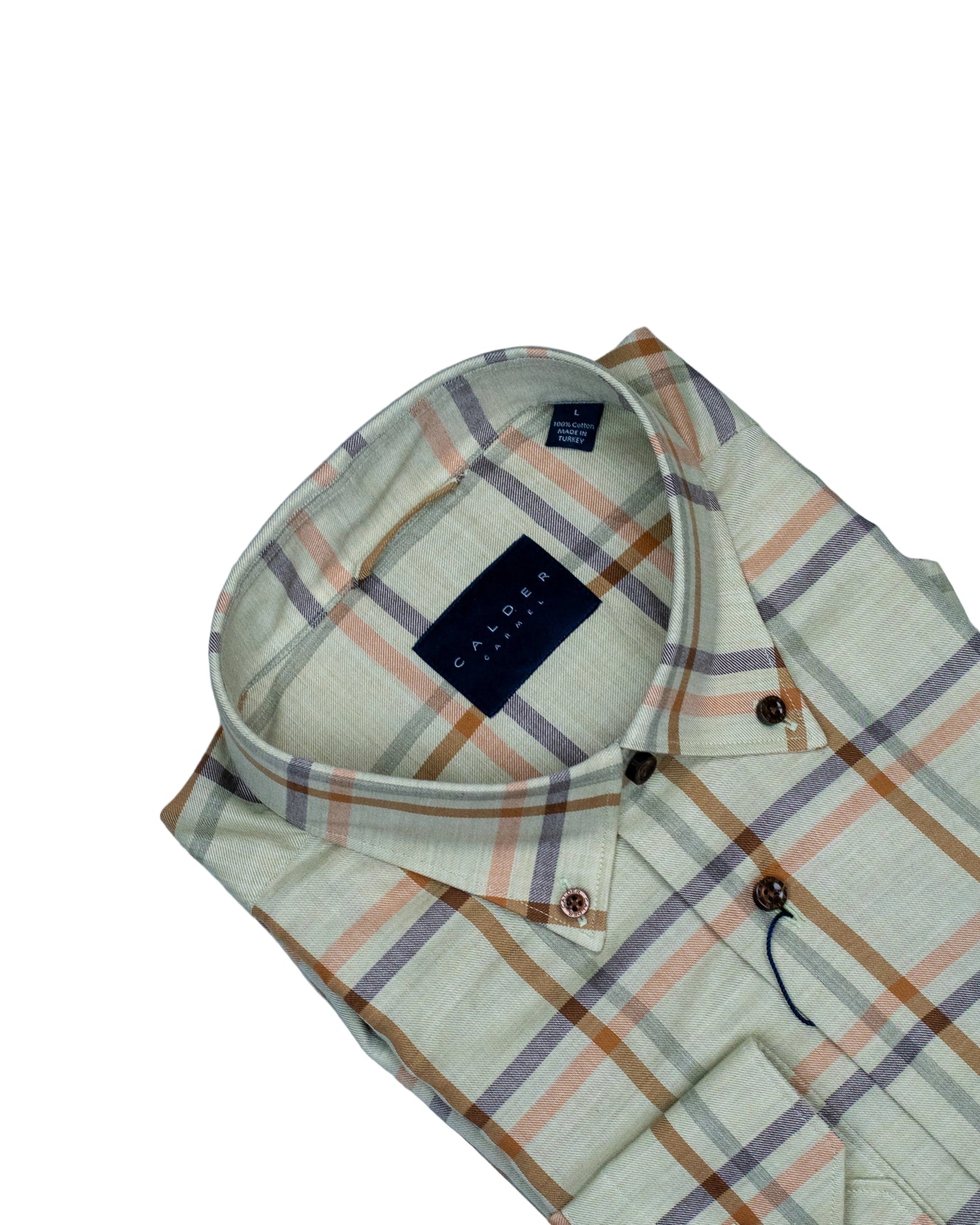 calder lt green windowpane shirt