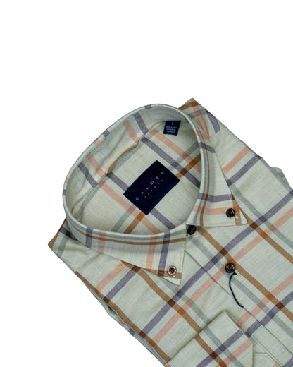 calder lt green windowpane shirt