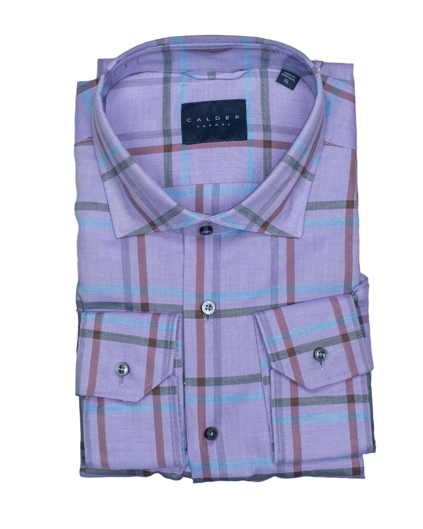 calder lavender windowpane shirt