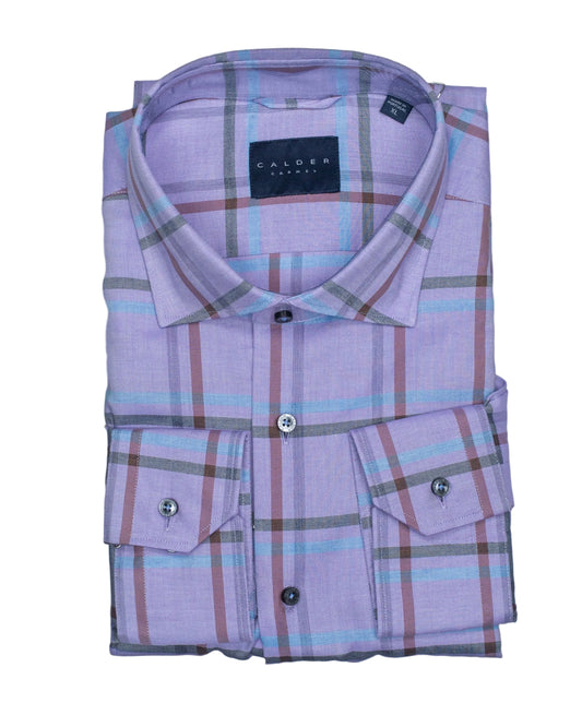 calder lavender windowpane shirt