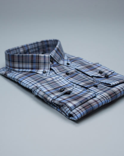 calder black and blue plaid shirt
