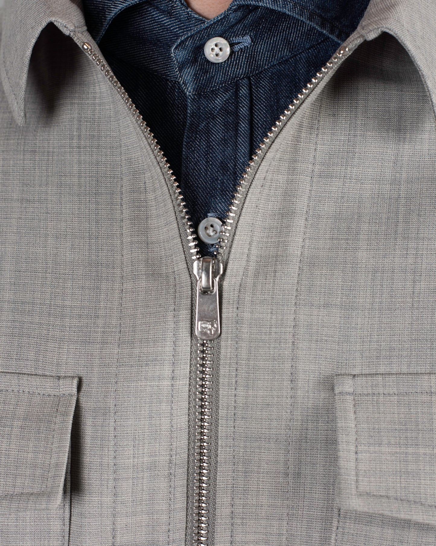 pescarolo stetch wool zip jacket