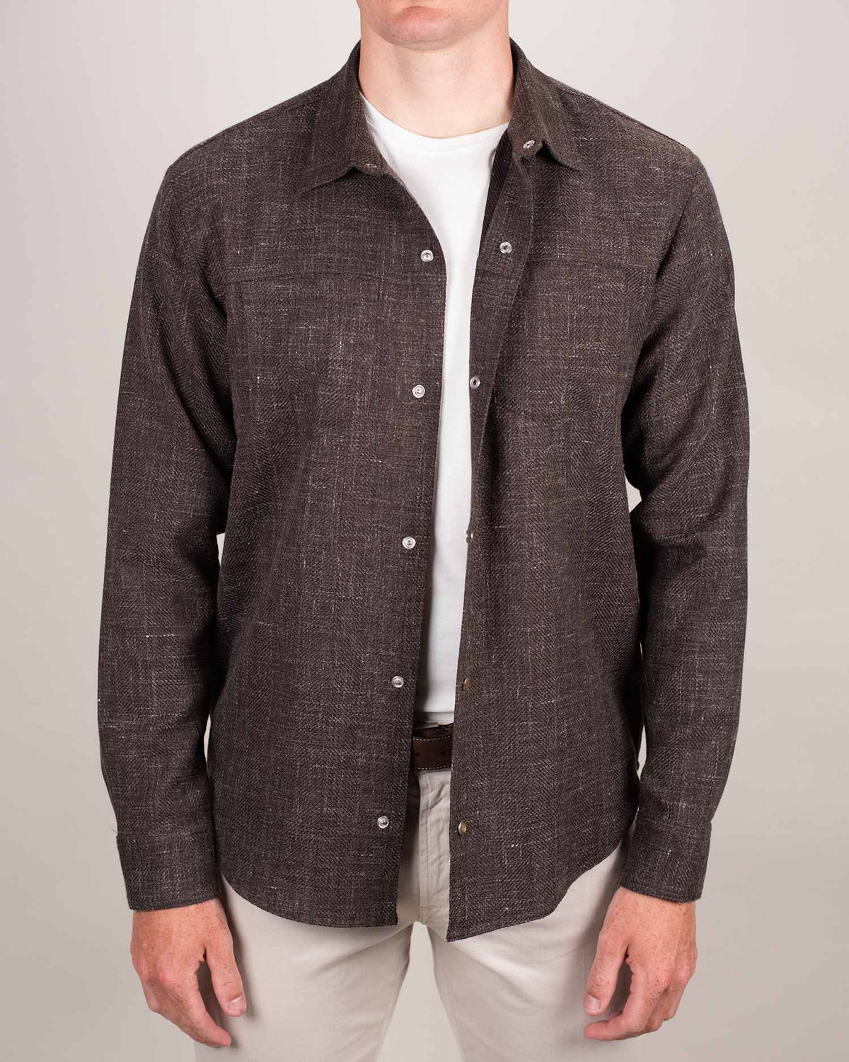 pescarolo cream snap shirt jacket