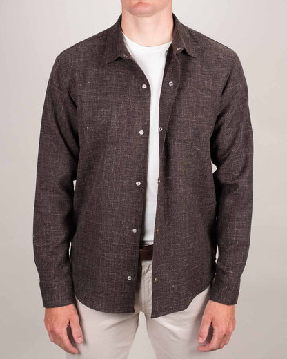 pescarolo cream snap shirt jacket