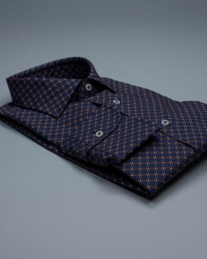 khakis brand blue square print shirt