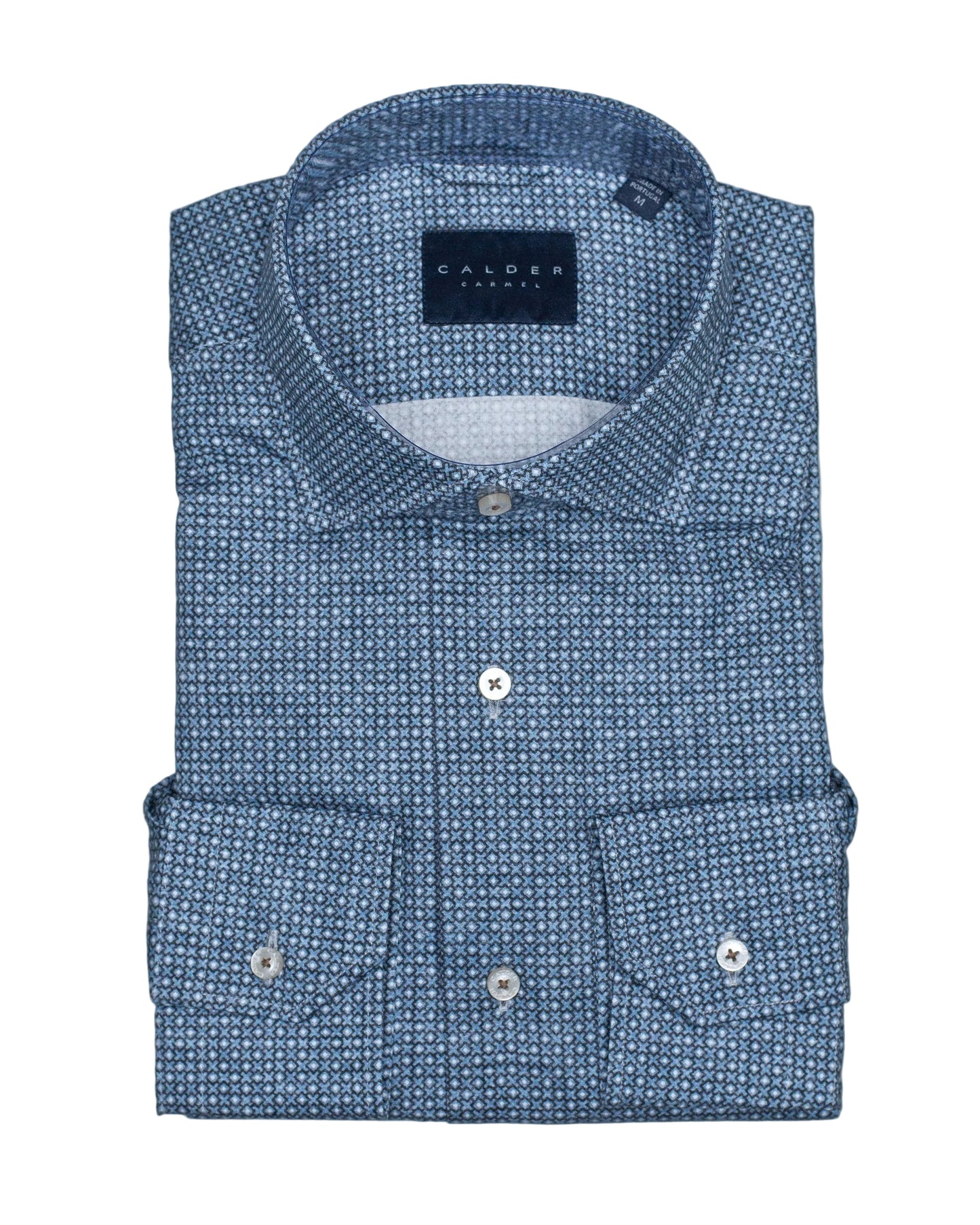 calder navy print shirt