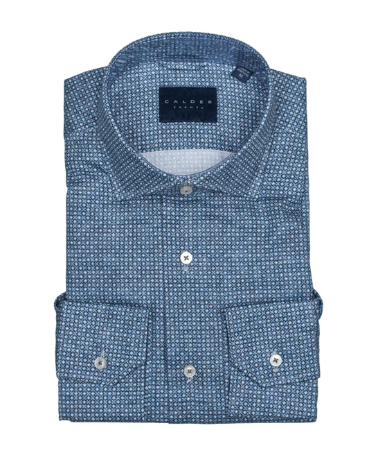 calder navy print shirt