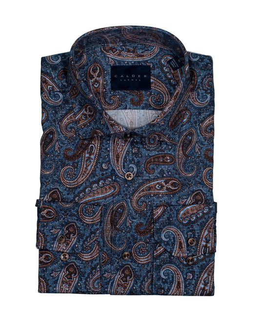 calder navy paisley shirt