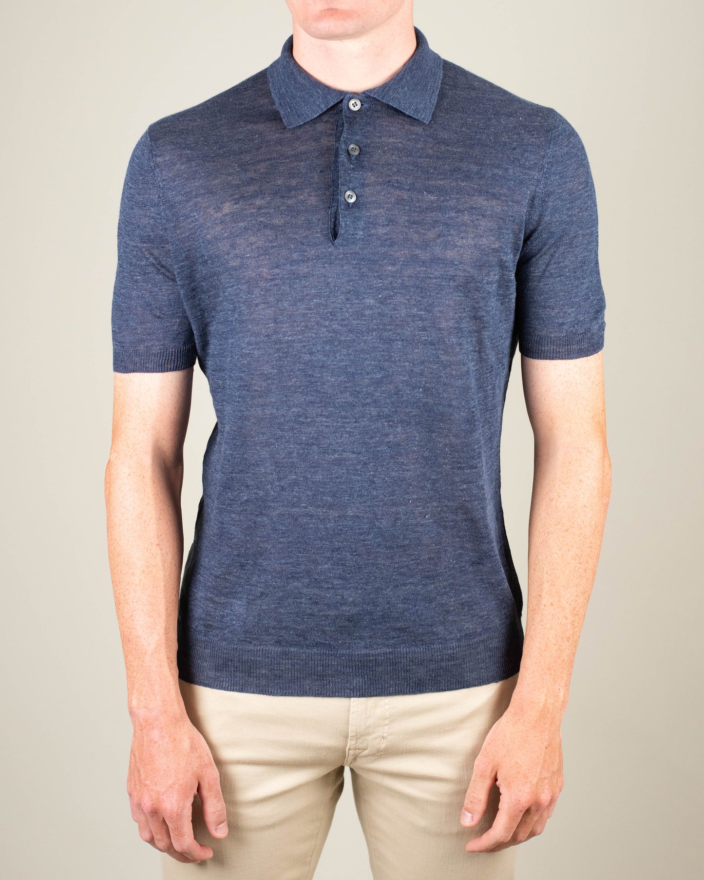 khakis brand linen ss polo