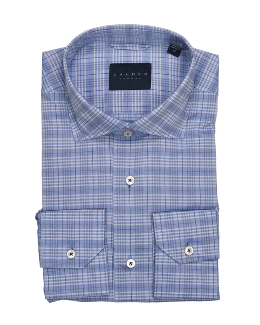 calder denim blue plaid shirt