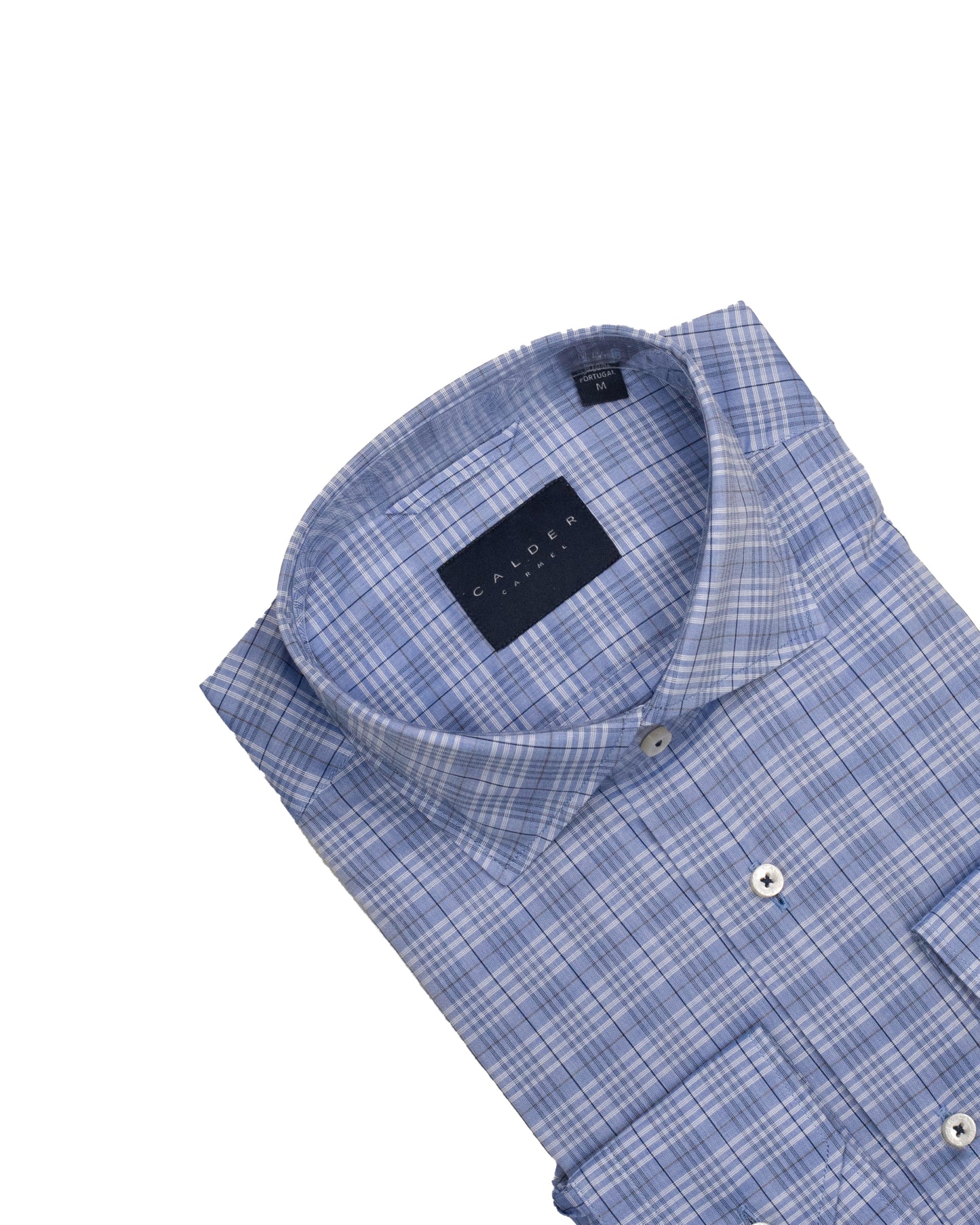 calder denim blue plaid shirt