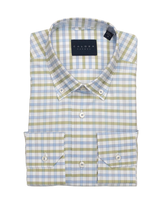 calder olive check shirt