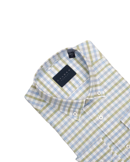 calder olive check shirt