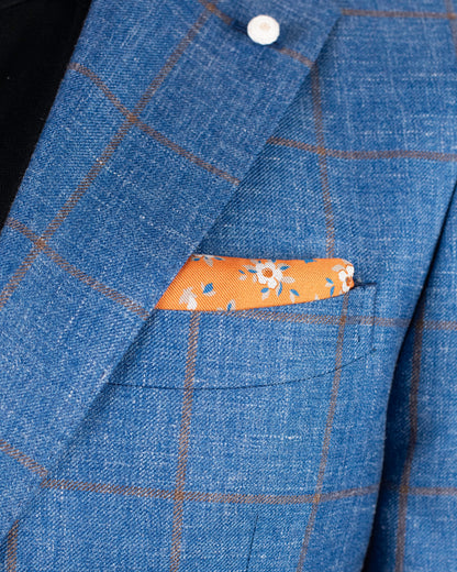 lbm blue and brown windowpane soft coat
