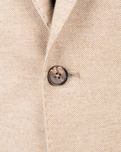lbm tan cotton herringbone soft coat