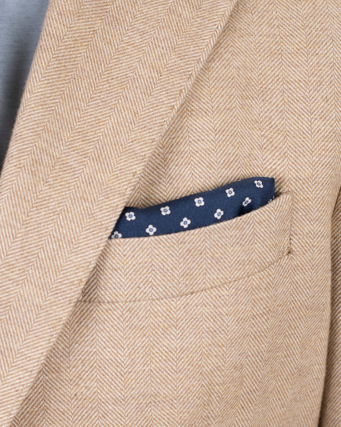 lbm tan cotton herringbone soft coat