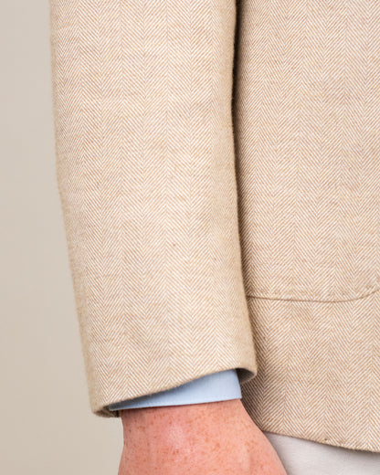 lbm tan cotton herringbone soft coat