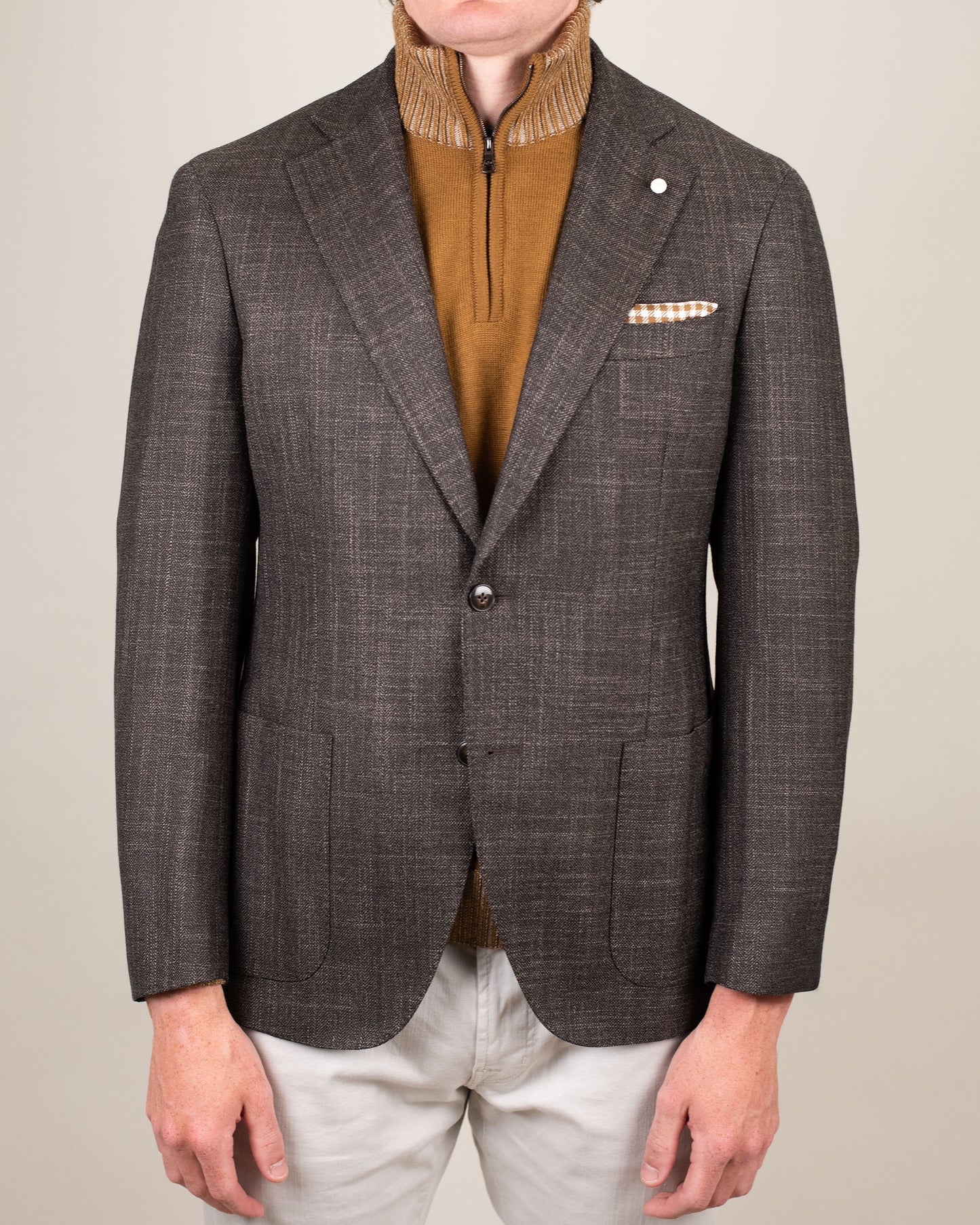 lbm brown jersey soft coat