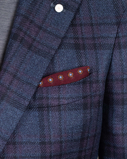 lbm navy plaid soft coat